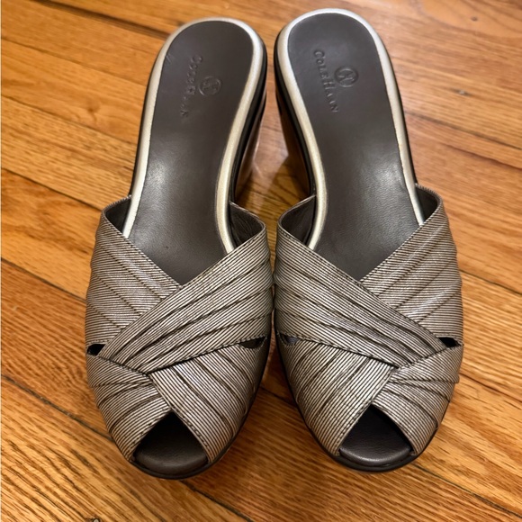 Cole Haan Shoes - Cole Haan Women's Metallic Gray Mules